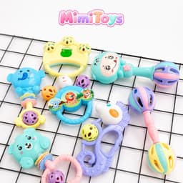 Bộ 7 Món Lục Lạc Xúc Xắc MimiToys - Đồ Chơi Cầm Tay Giúp Bé Tập Nắm Và Phát Triển Giác Quan 9