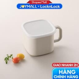 Nồi Vuông Có Quai Phủ Men Sứ Kèm Nắp LocknLock Dùng Được Bếp Từ CSU2159 1.5L Màu Trắng Ngà,  Hàng Chính Hãng - JoyMall 2