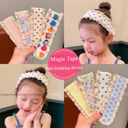 Băng đô dán ma thuật Hàn Quốc cho bé gái với họa tiết ren hoa Miếng Dán Tóc Phụ Kiện Tóc 3