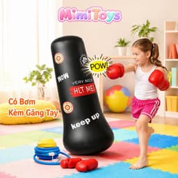 Bộ Đồ Chơi Đấm Bốc Boxing MimiToys Có Bơm Tặng Kèm - Trụ Boxing Vận Động Giải Trí Cho Bé 3