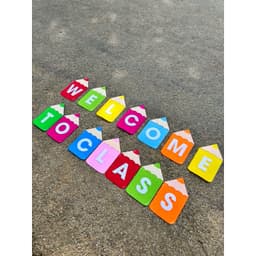 Welcome to class hình bút chì - Trang trí lớp học chữ WELCOME TO CLASS - decal dán hoặc Fomex 5mm - D2027 4