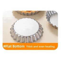 GAOSU Trứng Tart Khuôn, Chảo Nướng Bánh Pizza Chống Dính Nhôm, Máy Nướng Hình Tròn Có Thể Tái Sử Dụng Chịu Nhiệt Quiche Chảo Làm Bánh Ngọt 3