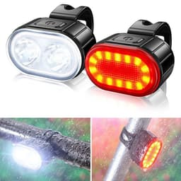 Bộ đèn hậu xe đạp MUVAKO, Đèn pha LED siêu sáng có thể sạc lại có hậu, độ sáng cao có thể sạc lại Di động Đèn sạc siêu sáng Đi đêm 3
