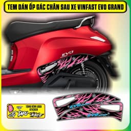 Tem dán xe evo grand tem dán gác chân sau evo tem nhựa nhám 4