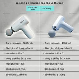 Máy Massage Nexpro Cầm Tay Không Dây Chính Hãng Pin Cao - Bảo Hành 12 Tháng 2