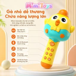 Micro Karaoke Hình Gà Con MimiToys - Loa Bluetooth Tiếng Việt Có Sạc Cho Bé Vui Hát 3