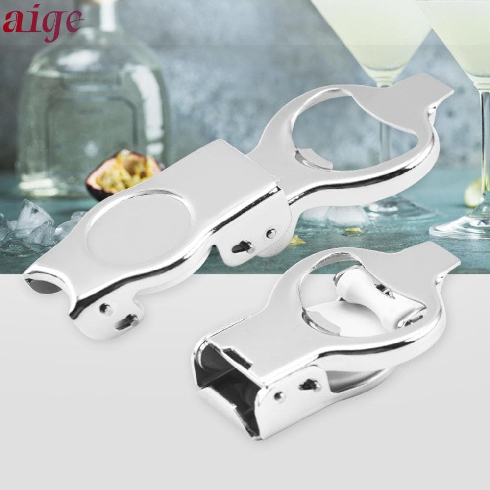 Dụng cụ mở nắp chai AIGE, Dụng cụ mở hộp bằng thép không gỉ gấp, Dụng cụ mở nắp chai đa chức năng có ga đơn giản tại nhà