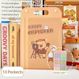Túi đựng tài liệu 8 ngăn khổ A4 họa tiết chuột nước kute 35x24cm 7