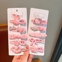 Set 5 kẹp tóc hoạ tiết Kitty Gấu thỏ sao Kẹp tóc smile hoạt hình đáng yêu cho bé gái  7