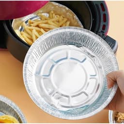 Combo 100 Khay Giấy Bạc 22cm Lót Nồi Chiên Không Dầu, Lò Nướng - Khuôn Đĩa Nhôm Đựng Thức Ăn 3