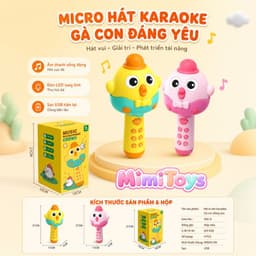Micro Karaoke Hình Gà Con MimiToys - Loa Bluetooth Tiếng Việt Có Sạc Cho Bé Vui Hát 6