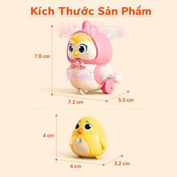 Set 4 Gà Con Vặn Cót MimiToys - Đồ Chơi Nam Châm Nối Đuôi Xoay 360 Độ Cho Bé 9