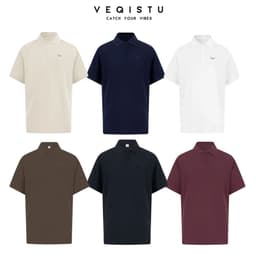 Áo Polo Nam Cotton 100% 280GSM Trơn Cao Cấp - Vải Dày Dặn Không Xù Lông - VEQISTU 1