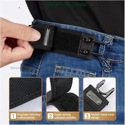 Thắt lưng co giãn với thiết kế không khóa và móc kim loại điều chỉnh dễ dàng dành cho cả nam và nữ - hieuanh1688 8