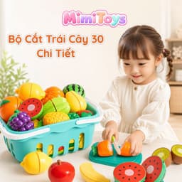 Set Hoa Quả Cắt Ghép MimiToys 30 Chi Tiết - Đồ Chơi Nhà Bếp Nhựa Cao Cấp Cho Bé 1