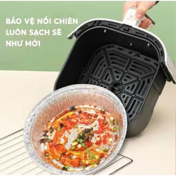 Combo 100 Khay Giấy Bạc 22cm Lót Nồi Chiên Không Dầu, Lò Nướng - Khuôn Đĩa Nhôm Đựng Thức Ăn 7
