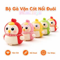 Set 4 Gà Con Vặn Cót MimiToys - Đồ Chơi Nam Châm Nối Đuôi Xoay 360 Độ Cho Bé 2