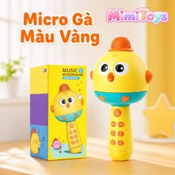Micro Karaoke Hình Gà Con MimiToys - Loa Bluetooth Tiếng Việt Có Sạc Cho Bé Vui Hát 9