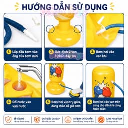 Bao Đấm Hơi Boxing MimiToys Cao 1m2 Màu Vàng - Đồ Chơi Vận Động Kèm Bơm Cho Bé 2