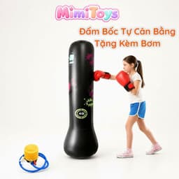 Bộ Đồ Chơi Đấm Bốc Boxing MimiToys Có Bơm Tặng Kèm - Trụ Boxing Vận Động Giải Trí Cho Bé 1
