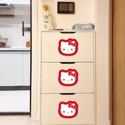 Hellokitty Dán Lối Vào Tủ Trang Trí Dán Hoạt Hình Dễ Thương Hello Kitty Phòng Tắm Tủ Lạnh Chống Thấm Nước 2
