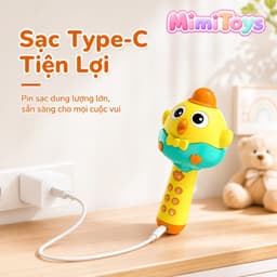 Micro Karaoke Hình Gà Con MimiToys - Loa Bluetooth Tiếng Việt Có Sạc Cho Bé Vui Hát 4