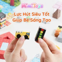 Set 200 Khối Magnacraft Nam Châm Từ Tính MimiToys Tặng Nhân Vật - Đồ Chơi Lắp Ráp Mô Hình 5