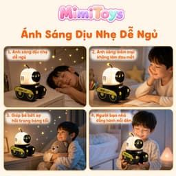 Robot Đèn Chiếu Sao MimiToys Có Bluetooth - Đèn Ngủ Phát Nhạc Lung Linh Cho Bé 5
