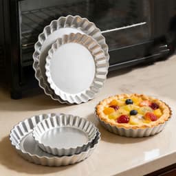 GAOSU Trứng Tart Khuôn, Chảo Nướng Bánh Pizza Chống Dính Nhôm, Máy Nướng Hình Tròn Có Thể Tái Sử Dụng Chịu Nhiệt Quiche Chảo Làm Bánh Ngọt 7