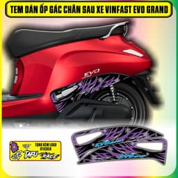 Tem dán xe evo grand tem dán gác chân sau evo tem nhựa nhám 5