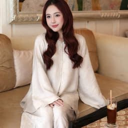 ( CÓ BIGSIZE ) Set Gấm Pháp Phục Nút Ngọc Cổ Tròn Mềm Mại 45-90kg 3