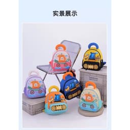 Ba lô hoạt hình cho bé mầm non hình máy cẩu, máy xúc99 3