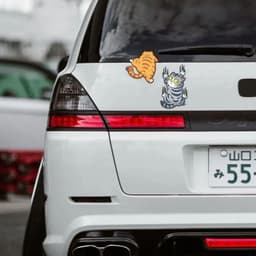 Decal Bộ 3 Miếng Sticker Hình Mèo Vui Nhộn Chống Thấm Nước 2