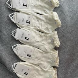 Sét 10 Đôi Tất Nơ Cổ Bèo Siêu Xinh Cho Phụ Nữ Thiết Kế Độc Đáo Phong Cách Thời Trang Màu Trắng Tinh Tế 8