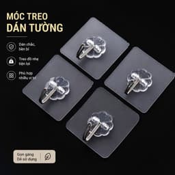 Móc Treo Tường Tự Dính Trong Suốt, Móc Inox Treo Đồ Đa Năng994 2