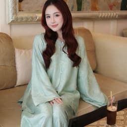 ( CÓ BIGSIZE ) Set Gấm Pháp Phục Nút Ngọc Cổ Tròn Mềm Mại 45-90kg 2