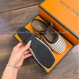 Giày Sục Rọ Đan Phối Khuy Hàng Cao Cấp - LT62 7