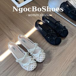 Giày Búp Bê - Giày Bệt Nữ Mary Jane Chấm Bi Phối Quai Nơ Thanh Lịch Nhẹ Nhàng - N0033-Sona 6