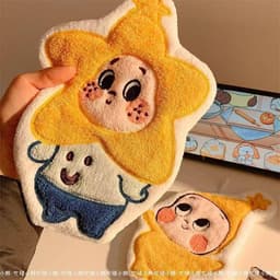 Set 2 cái khăN lau tay nhung san hô bé má phính có móc treo tiện dụng, thấm hút tốt 6