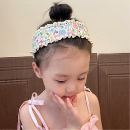 Băng đô dán ma thuật Hàn Quốc cho bé gái với họa tiết ren hoa Miếng Dán Tóc Phụ Kiện Tóc 7