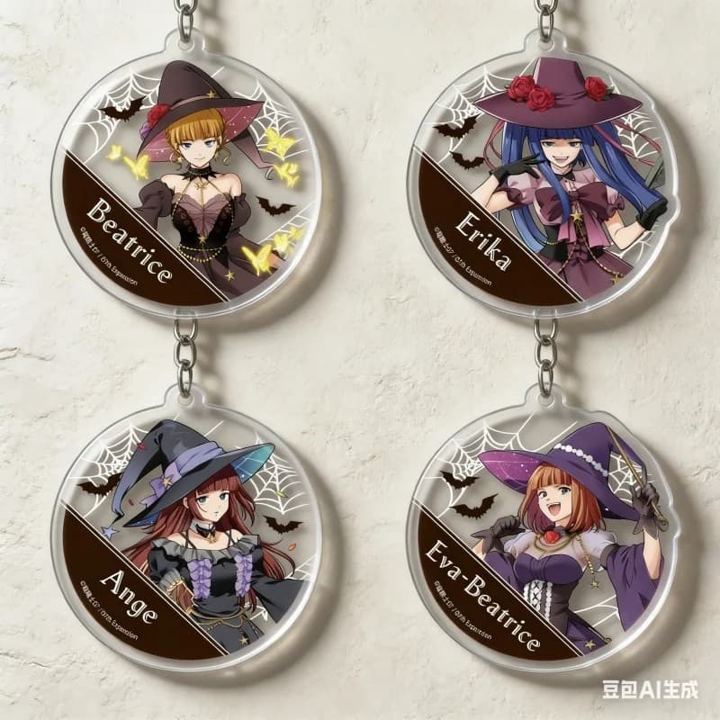 Móc khóa Anime Umineko When They Cry Beatrice Erika Ange Eva bản Halloween Acrylic Mica in hình sắc nét phụ kiện trang