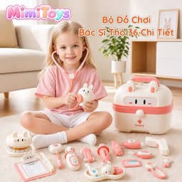 Vali Bác Sĩ Hình Thỏ MimiToys 36 Chi Tiết - Đồ Chơi Nhập Vai Khám Bệnh Cho Bé 1