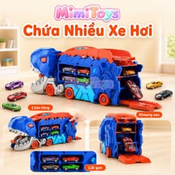 Đồ Chơi Xe Khủng Long MimiToys Nuốt Ô Tô - Cầu Trượt Ô Tô Mini Vui Nhộn Cho Bé 7