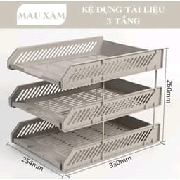 Khay hồ sơ 3 tầng Kioto đa năng, kệ đựng file tài liệu giúp bàn làm việc ngăn nắp gọn gàng, giá lưu trữ công văn giấy tờ 2