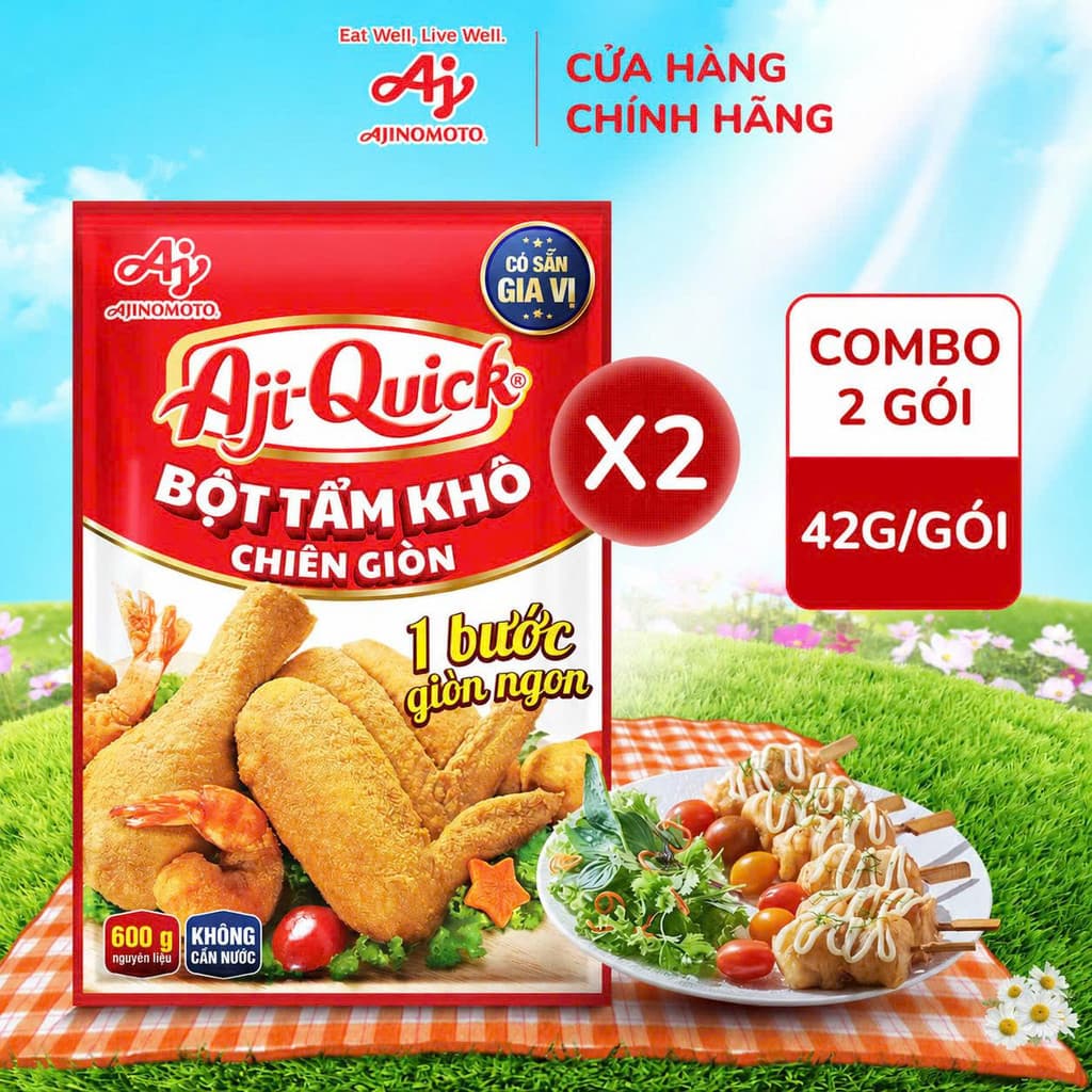 Chính Hảng Full VAT Combo 2 Gói Bột tẩm khô chiên giòn 42g - Combo 2 Gói