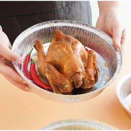 Combo 100 Khay Giấy Bạc 22cm Lót Nồi Chiên Không Dầu, Lò Nướng - Khuôn Đĩa Nhôm Đựng Thức Ăn 6
