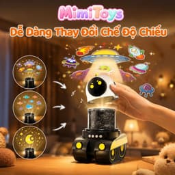 Robot Đèn Chiếu Sao MimiToys Có Bluetooth - Đèn Ngủ Phát Nhạc Lung Linh Cho Bé 7