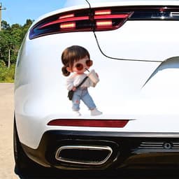 Decal Dán Một nàng công chúa nhỏ đeo kính uống trà sữa dùng để trang trí phòng trong nhà 3