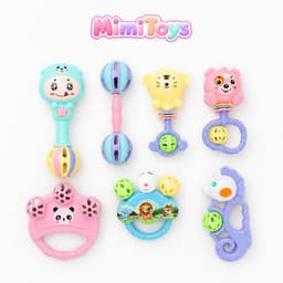 Bộ 7 Món Lục Lạc Xúc Xắc MimiToys - Đồ Chơi Cầm Tay Giúp Bé Tập Nắm Và Phát Triển Giác Quan 8