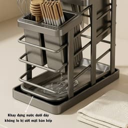 Giá Cài Dao Thép Carbon Chống Gỉ Cao Cấp MODERN, Giá Đựng Dao Kéo Đa Năng Kèm Khay Hứng Nước 7
